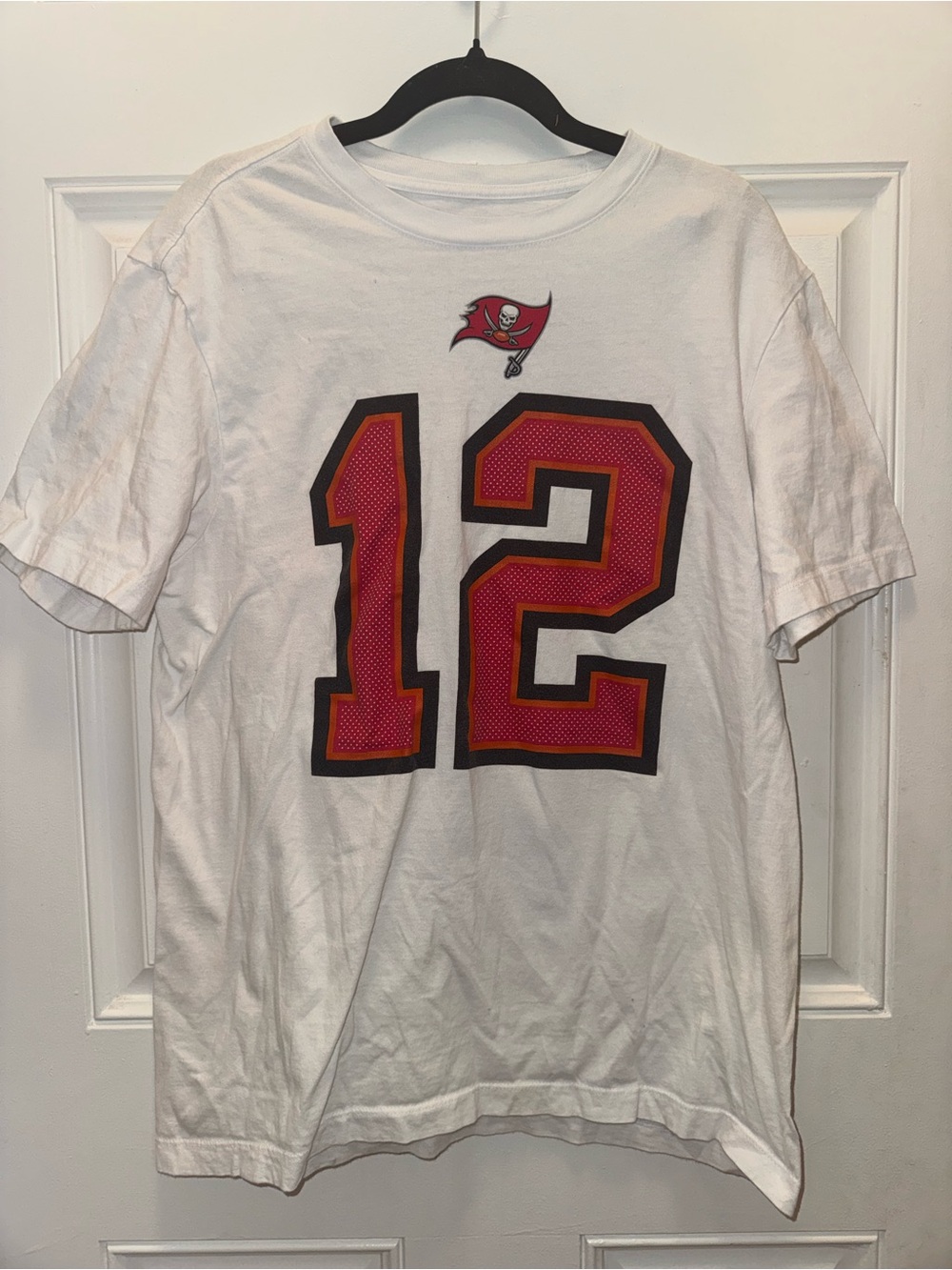 Nike White Tampa Bay Buccaneers #12 Tee with Red and Black Accents